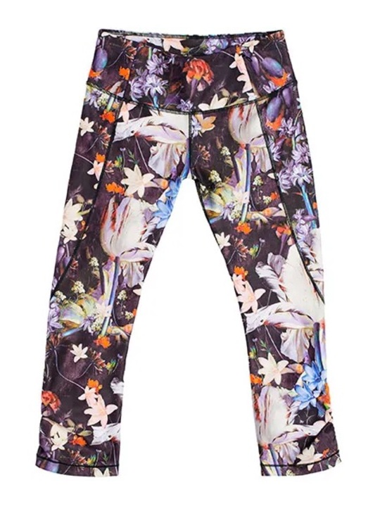 CALIA by Carrie Underwood Pants - Calia Medium Floral Print Active Capri Leggings - Purple Floral